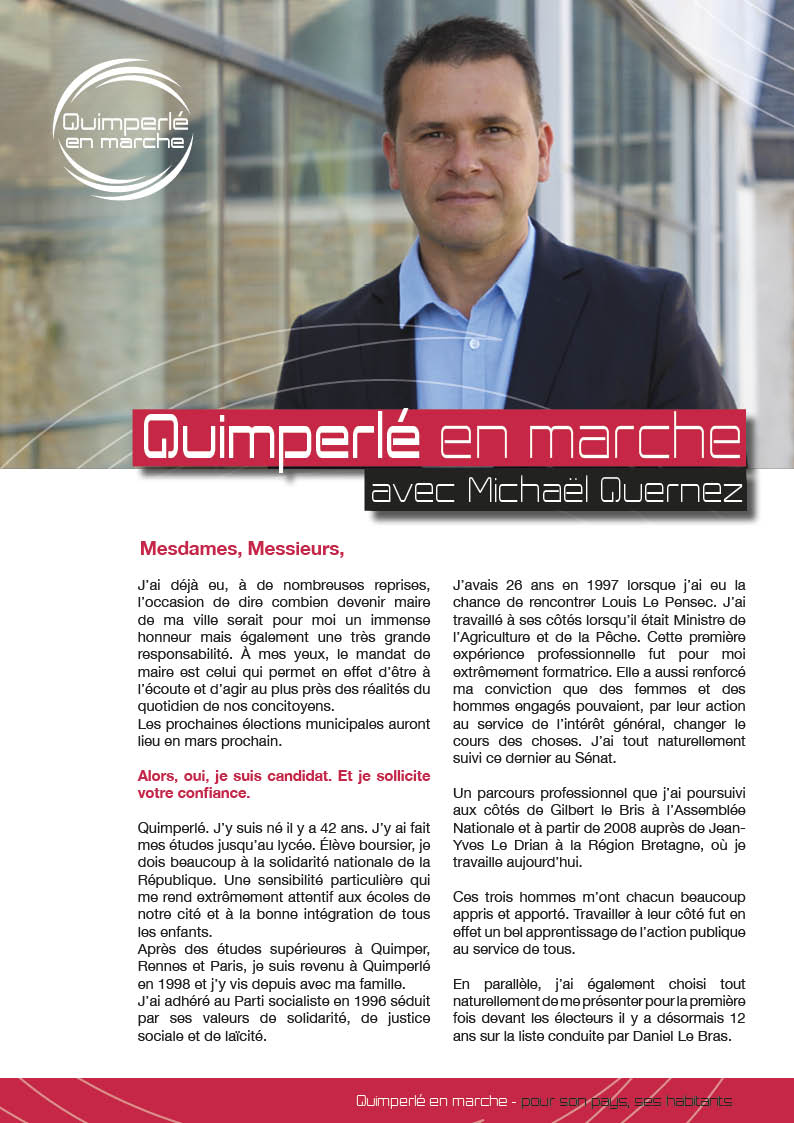 Candidature aux municipales de mars 2014. 11 octobre 2013